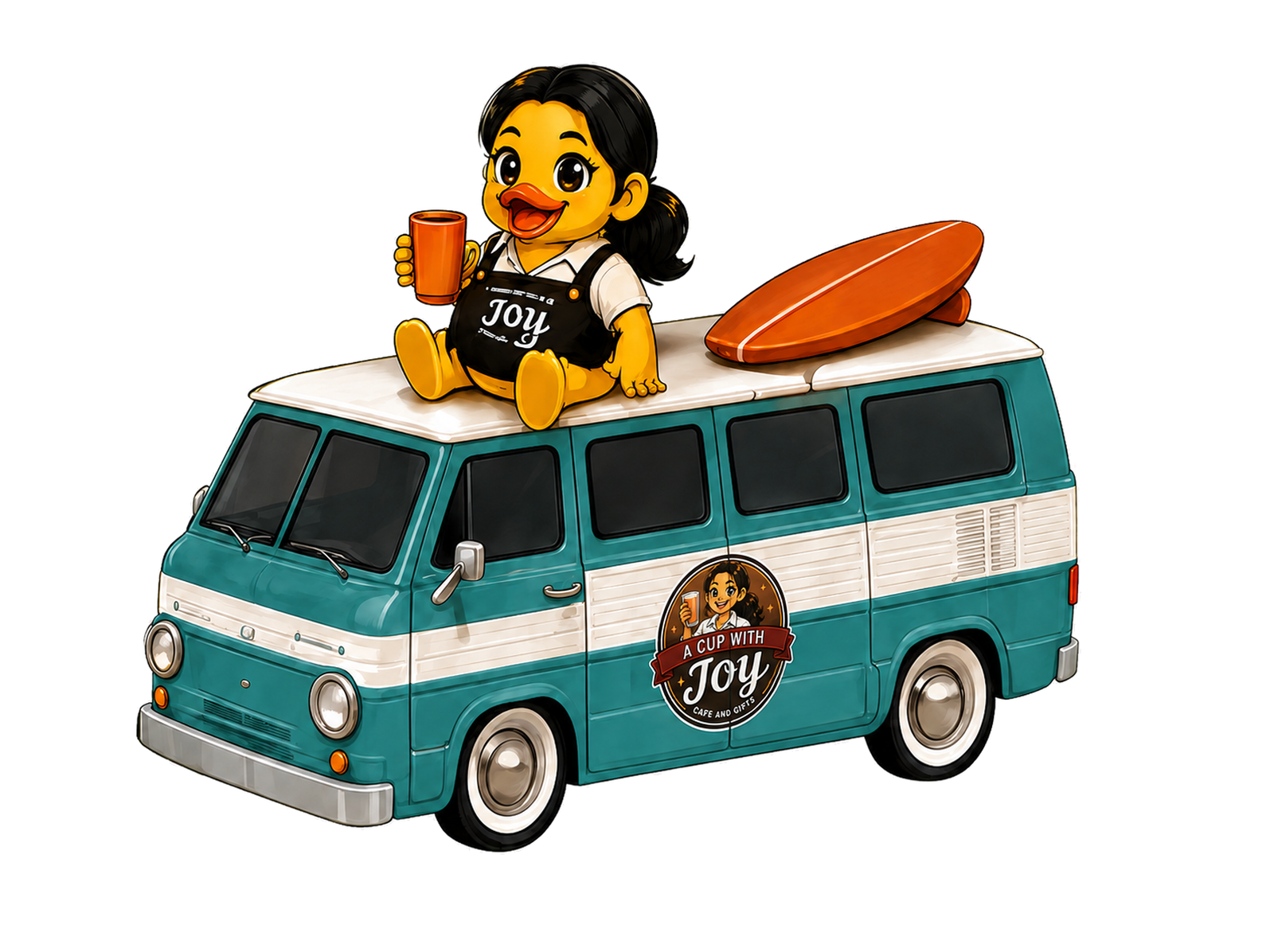 Joy cheerful café van with the A Cup With Joy door decal